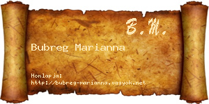 Bubreg Marianna névjegykártya